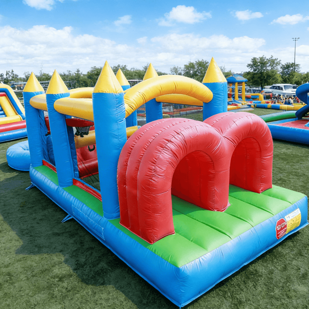 30ft Bounce House Obstacle Course with Slide Pool & Blower Bouncinlife