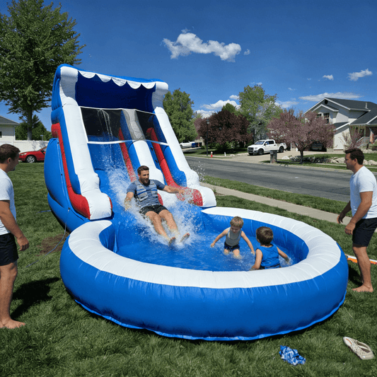 24ft Commercial PVC Wavy Inflatable Water Slide with Blower