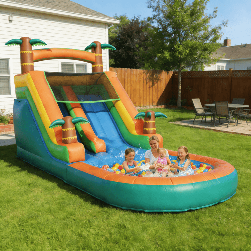 21ft Inflatable Water Slide with Pool Bouncy Slide with Blower for Kids Party