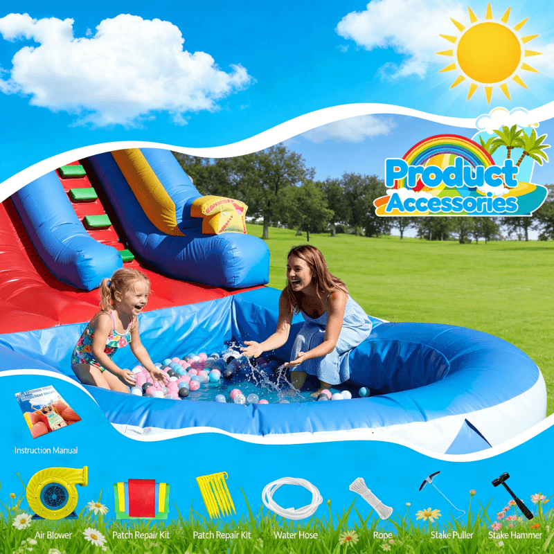 21ft Commercial Inflatable Slide Pool Bouncy Slide with Blower for Kids Bouncinlife