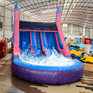 Bouncinlife 20ft Double Water Slide Inflatable Large Water Slide Bounce House Inflatable Bounce House with Water Slide Pvc Water Slide for Adults