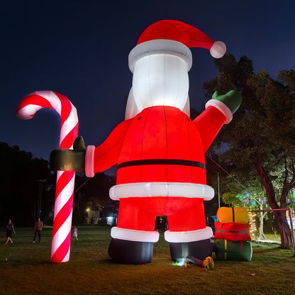 Lighted Christmas Inflatables Santa Claus Built-in LED Light and Blower 33ft/10m