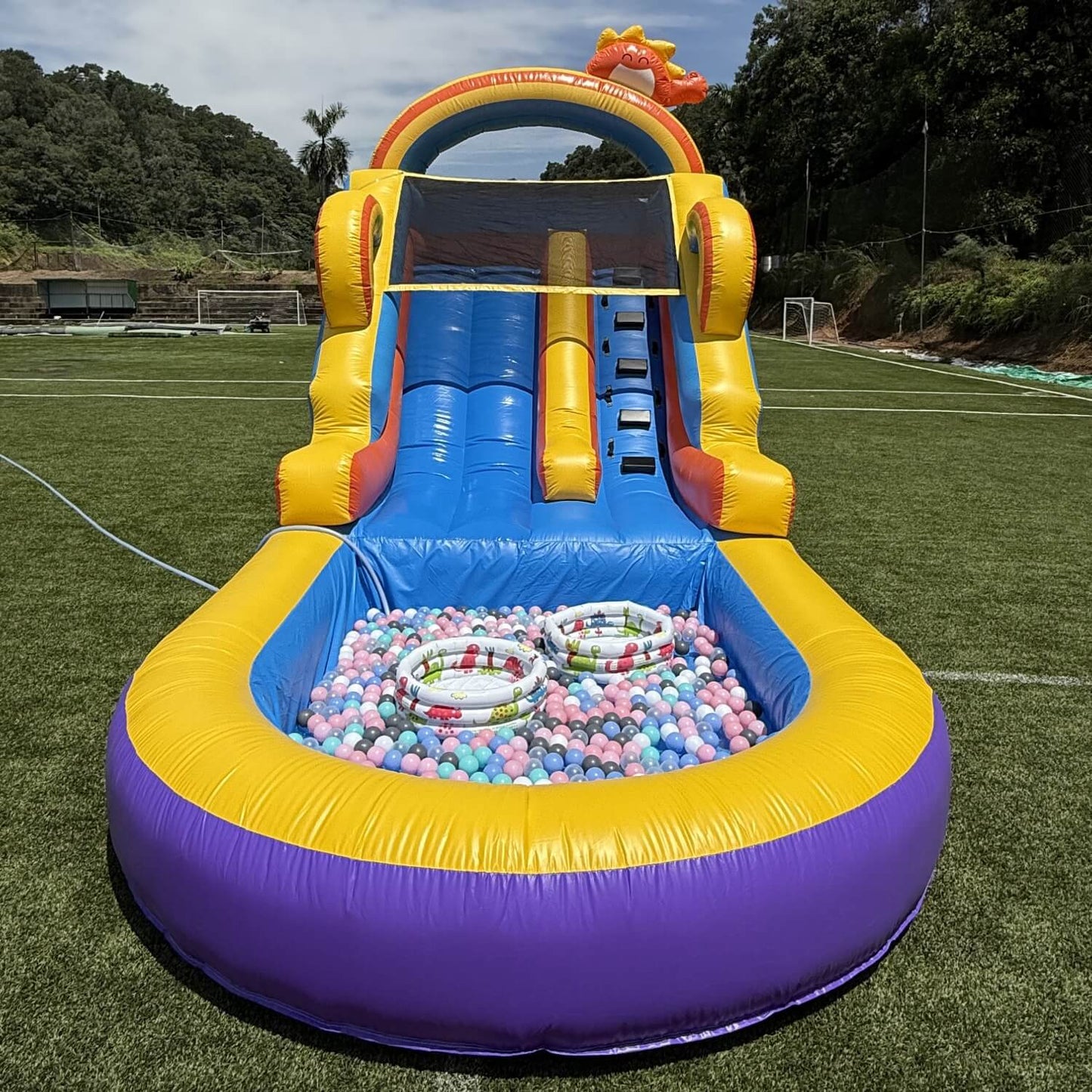21ft Commercial Rainbow Water Slide Inflatable with Blower Bouncinlife
