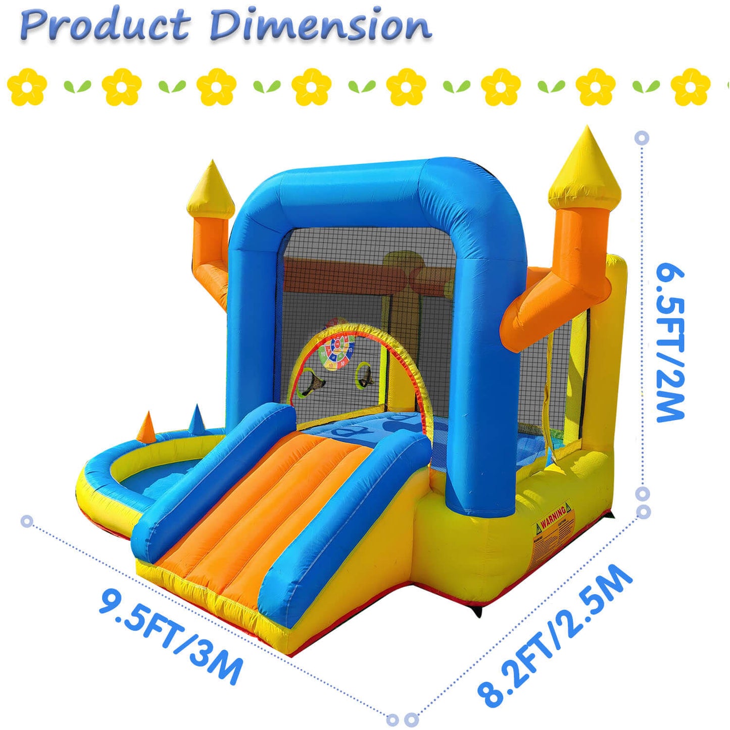 10ft Multi-Fun Bounce House with Target Toss, Ring Throw & Ball Pit – Perfect for Toddlers 1+