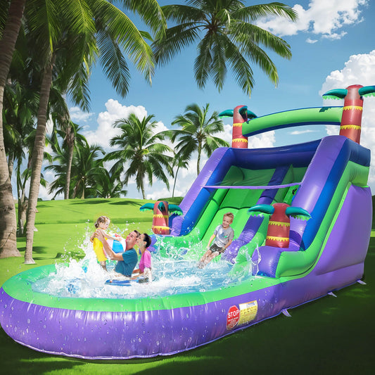 21ft Water Slide Inflatable with Water Spray Pool Bounce House 100% PVC Water Slide for Kids Adults