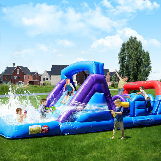 All in 1 Bounce House with Racing Obstacle for Big Kids 22ft Inflatable Play House