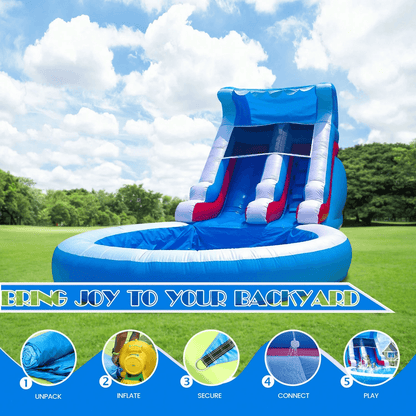Bouncinlife 24ft Commercial Wave Water Slide with Blower Bouncinlife