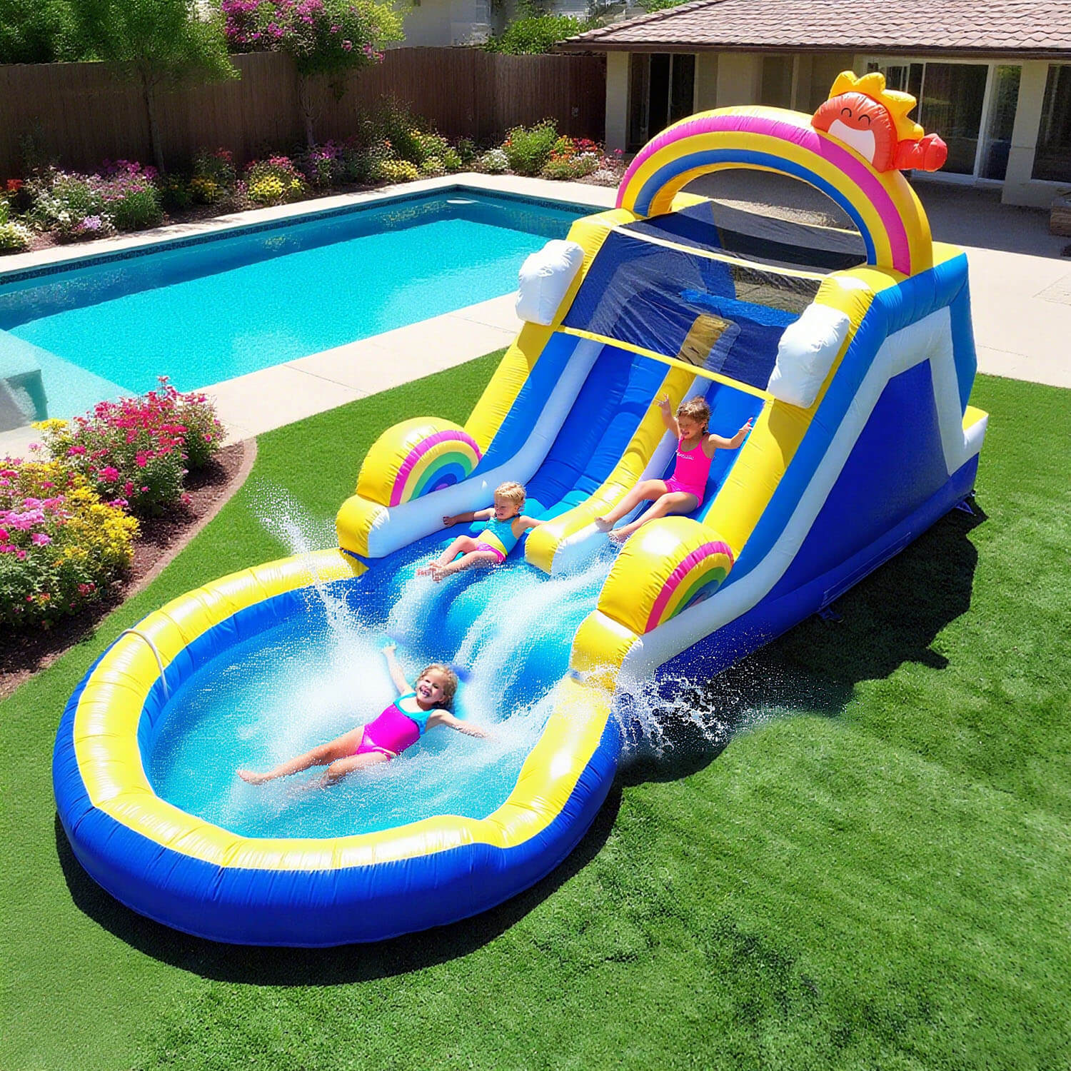 21ft bounce house Water Slide with blower | bouncinlife