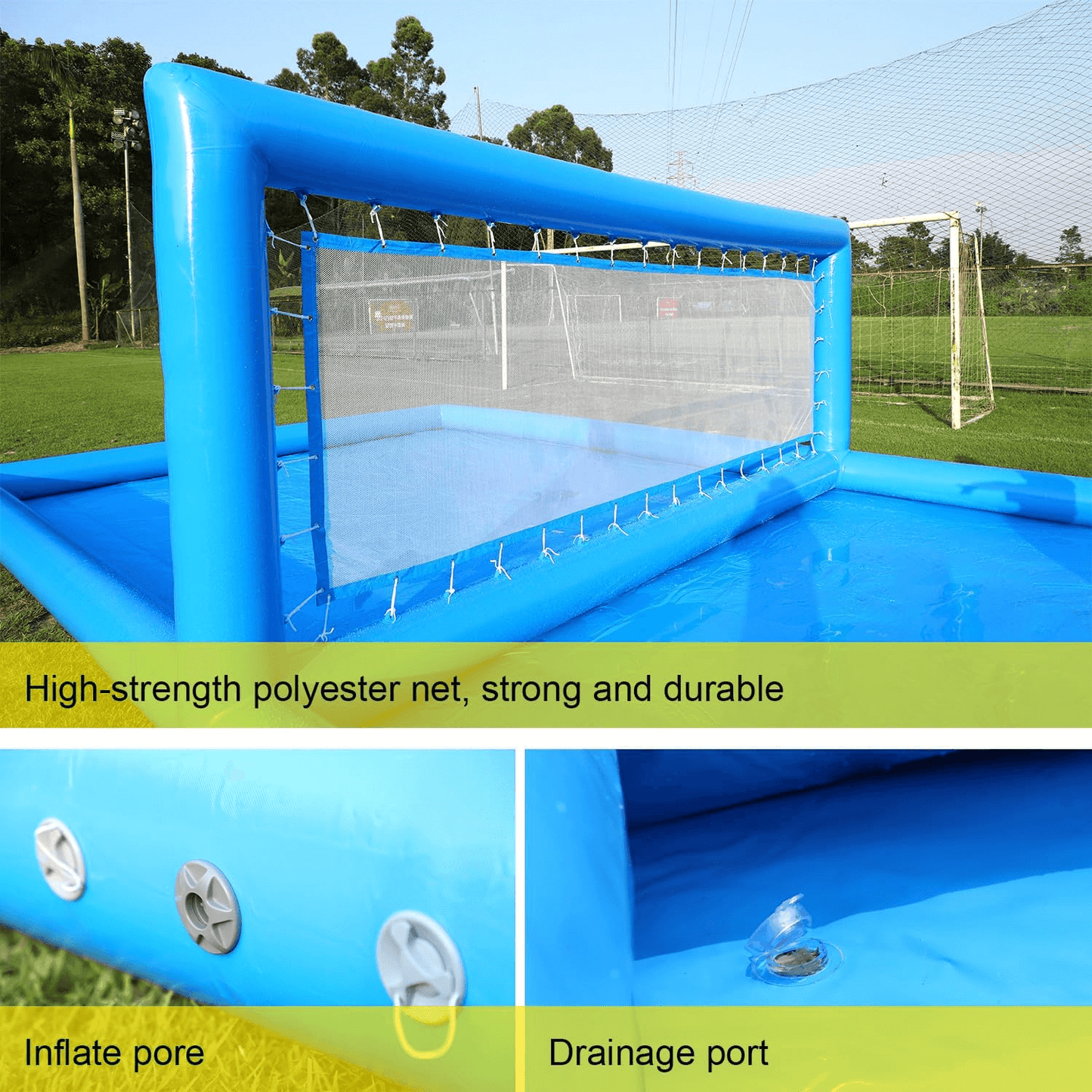 33FT Inflatable Water Volleyball Court Beach Games for Kids Bouncinlife