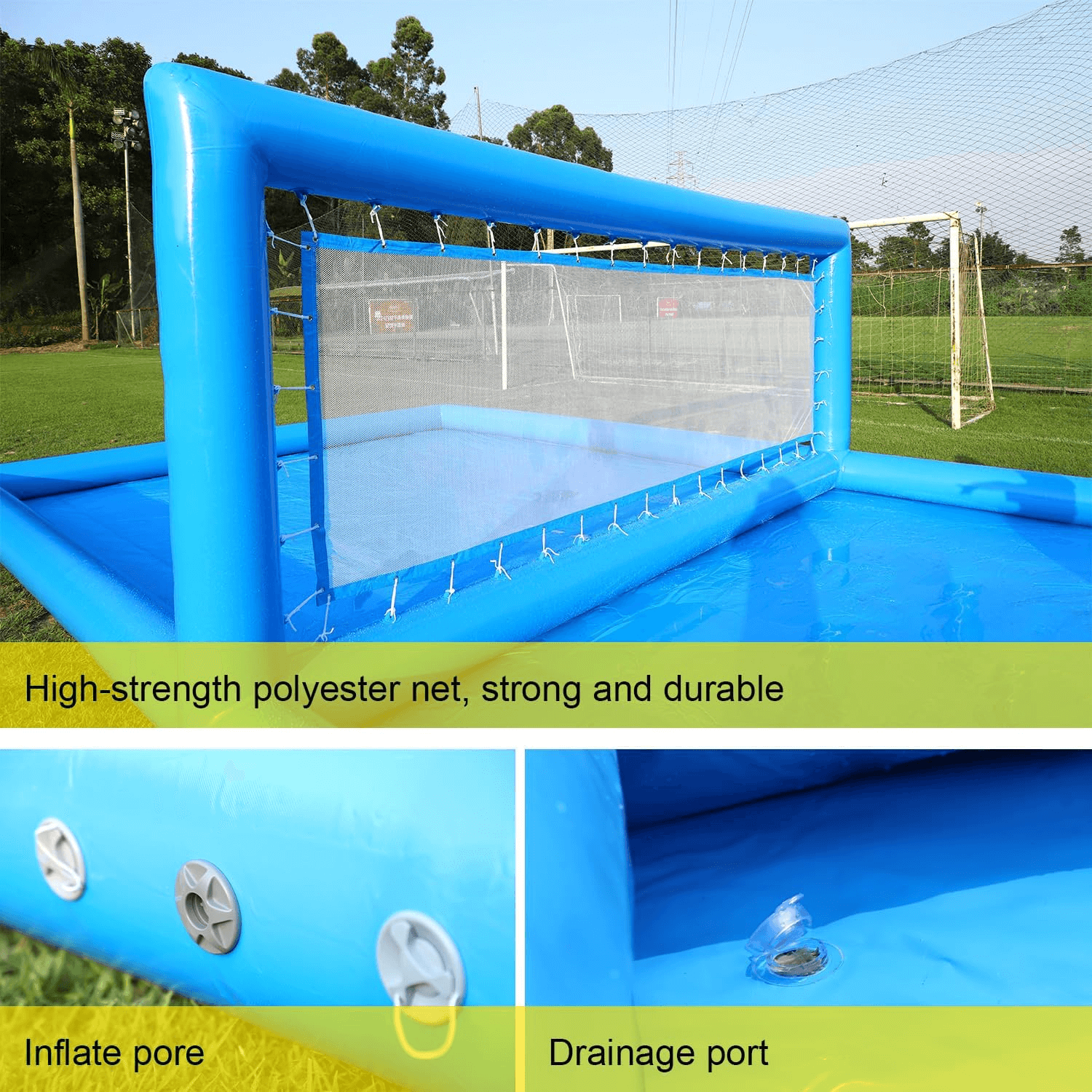 33FT Inflatable Water Volleyball Court Beach Games for Kids Bouncinlife