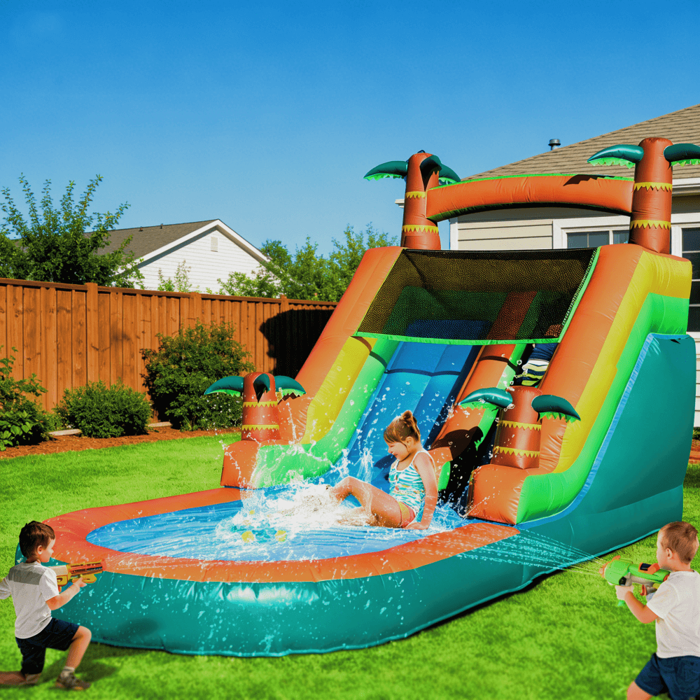 21ft Inflatable Water Slide with Pool Bouncy Slide with Blower for Kids Party Bouncinlife