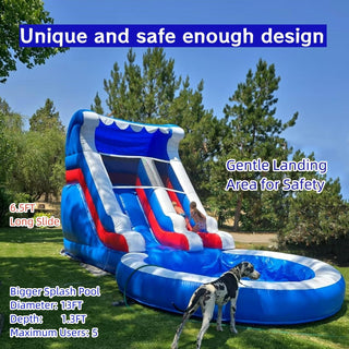 Bouncinlife 24ft Commercial Wave Water Slide Large Blow Up Water Slide Bouncy Water with Blower Party Water Slides Pvc Bounce House for Backyard