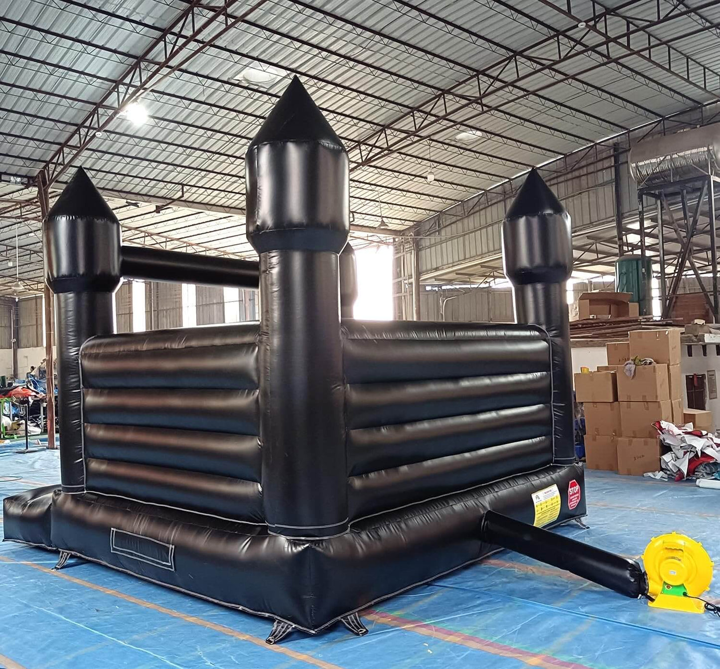 Bouncinlife Black Bounce House for Adults Kids 13.5FT PVC Commercial Grade Jumping Castle for Kids 5-12 with 750W Powerul Blower