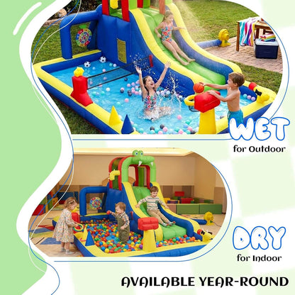 15ft Mini Bounce House with Splash Pool Water Park for Kids with Blower Bouncinlife