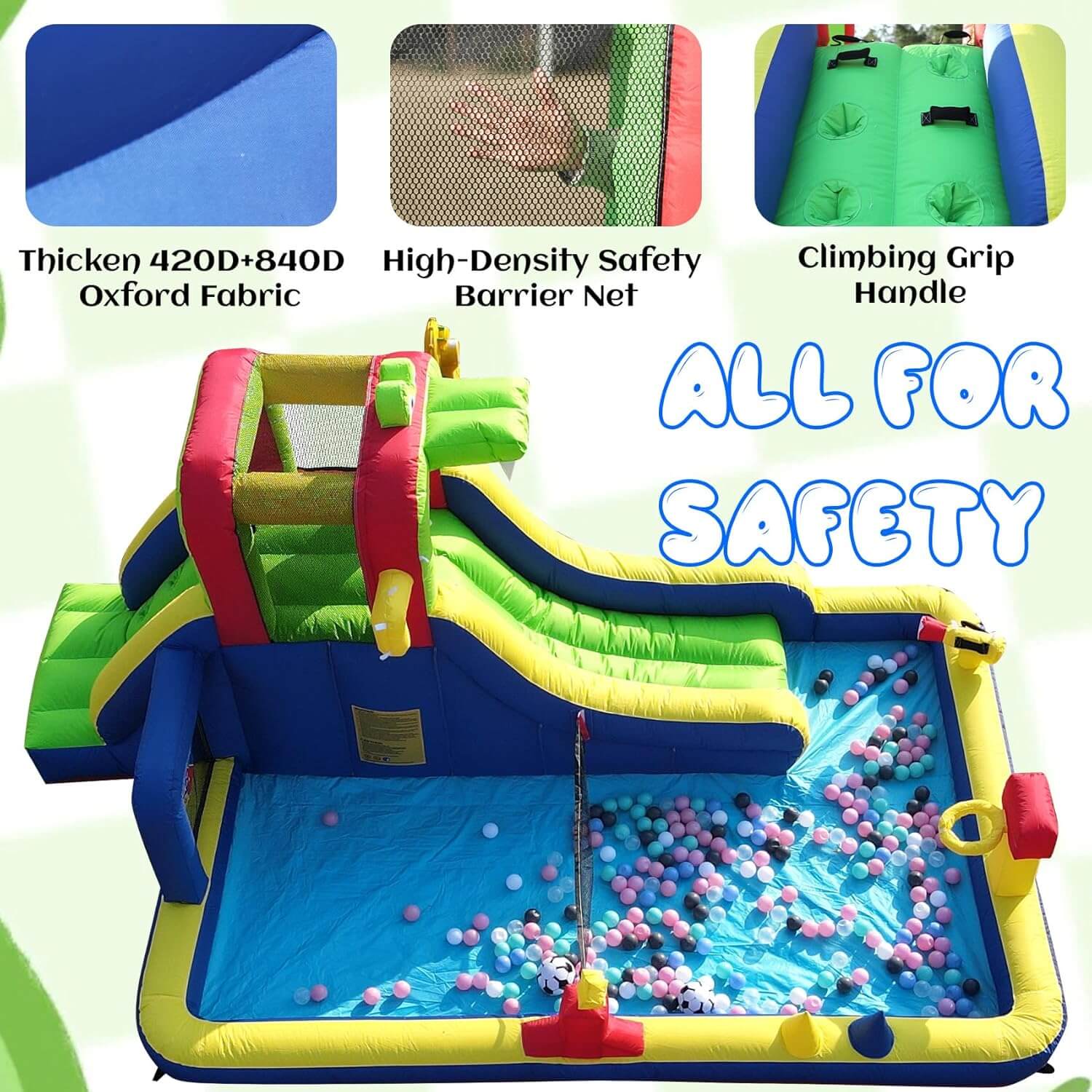 15ft Mini Bounce House with Splash Pool Water Park for Kids with Blower Bouncinlife