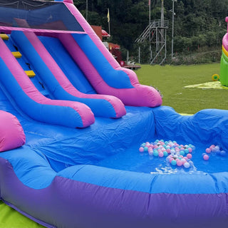 Bouncinlife 20ft Double Water Slide Inflatable Large Water Slide Bounce House Inflatable Bounce House with Water Slide Pvc Water Slide for Adults