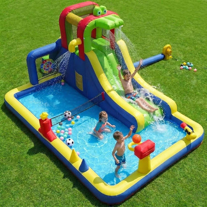 15ft Mini Bounce House with Splash Pool Water Park for Kids with Blower Bouncinlife
