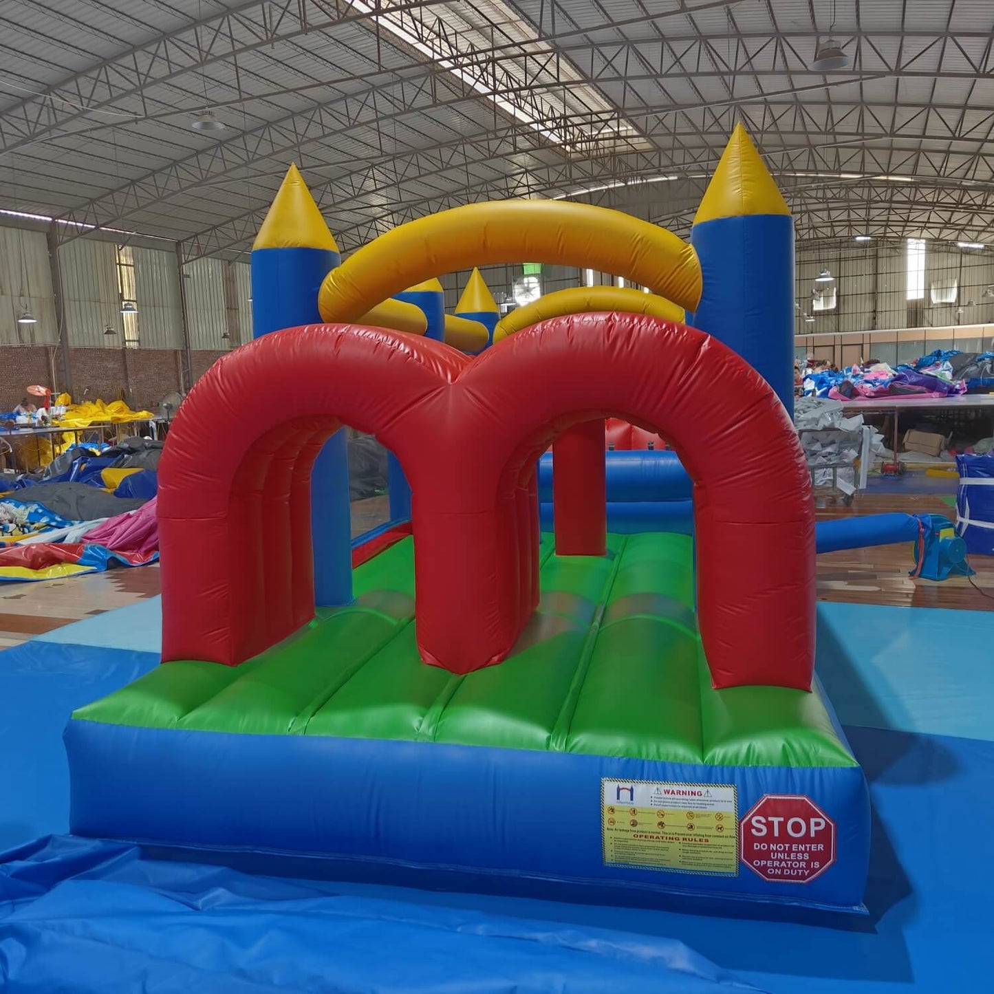 24' Inflatable Obstacle Course Bounce House Inflatable Slide for Kids Adults/with 1100w Blower/ 100% PVC Commercial Bounce House with Slide