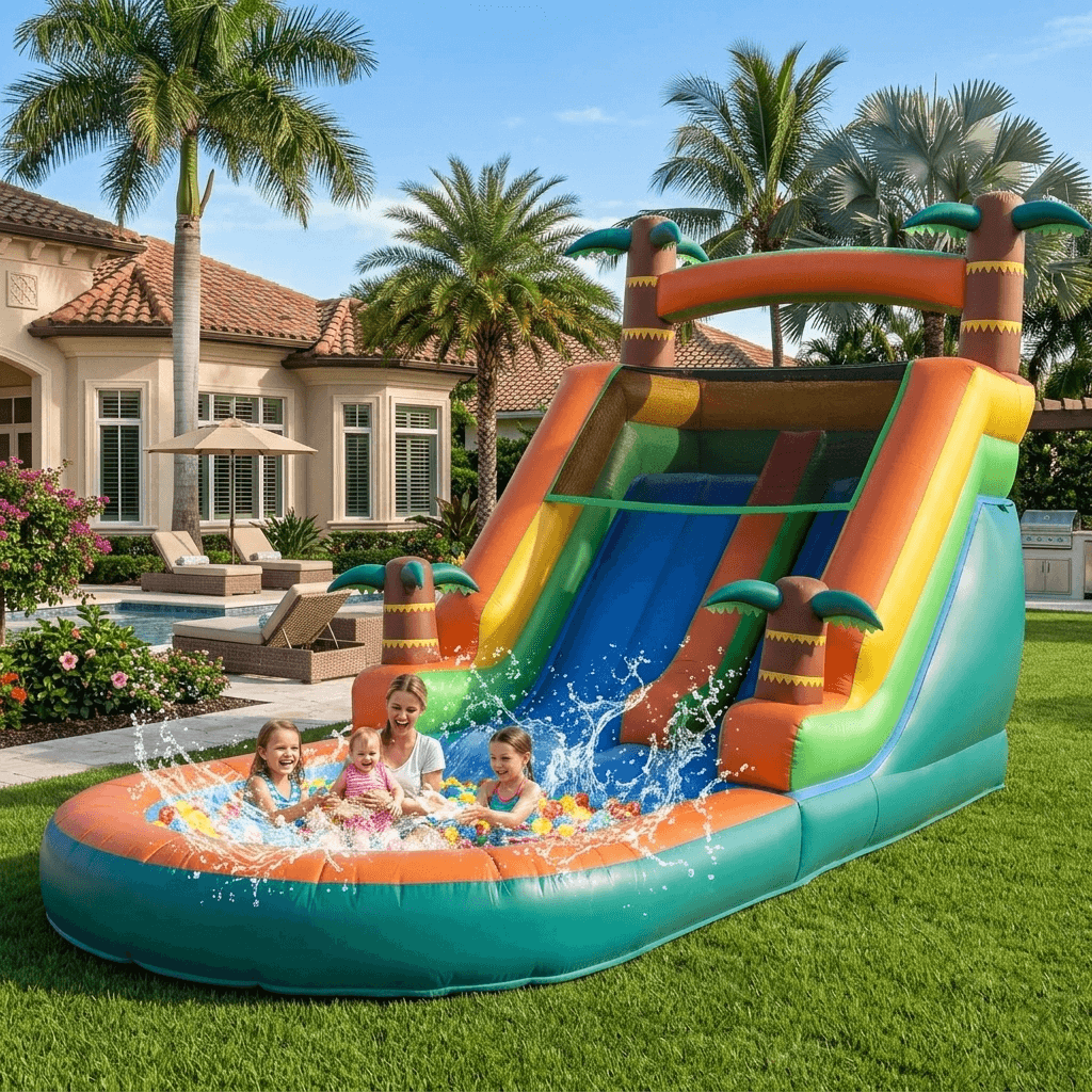 21ft Inflatable Water Slide with Pool Bouncy Slide with Blower for Kids Party Bouncinlife