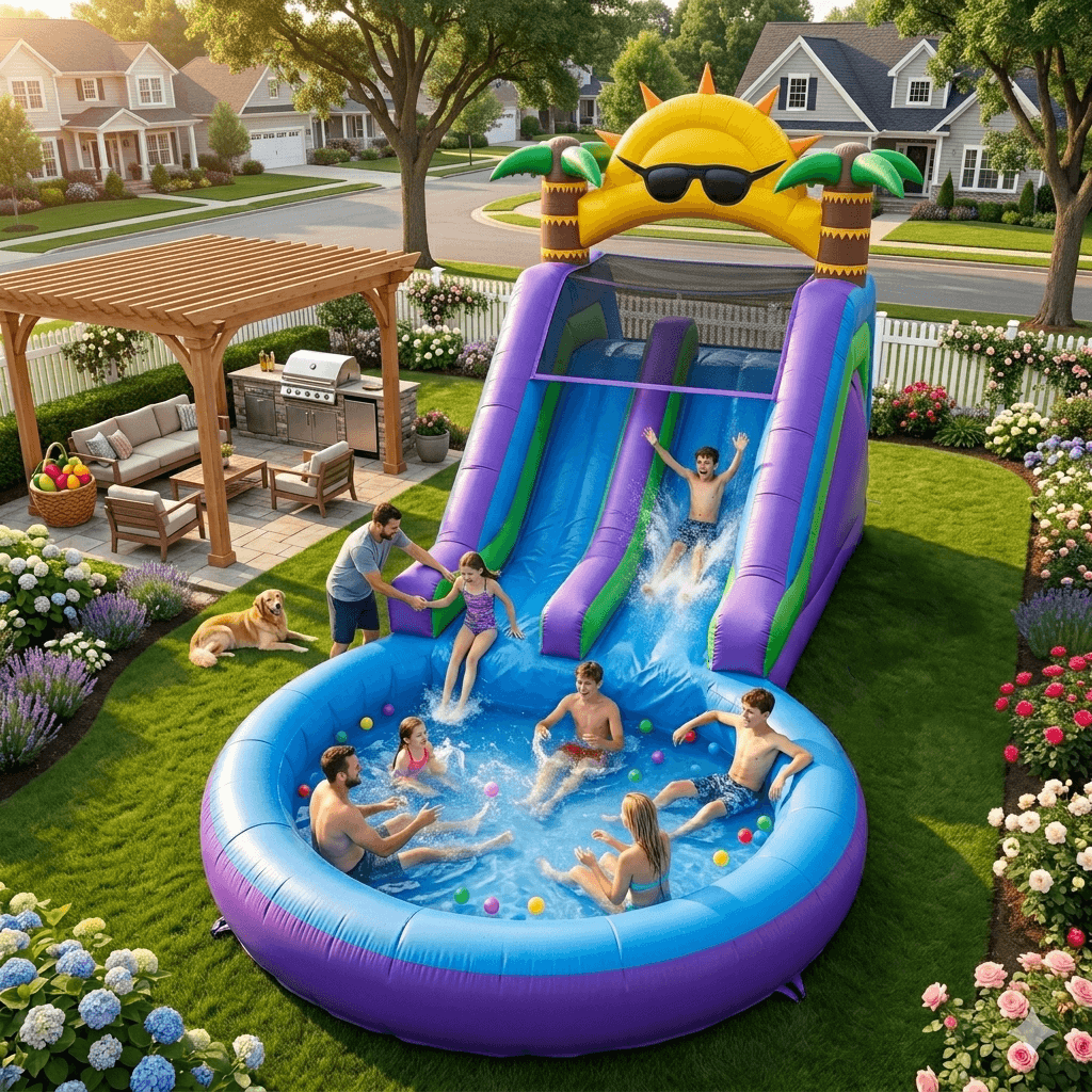 26FT Premium PVC Commercial Inflatable Water Slide with Pool Bouncinlife