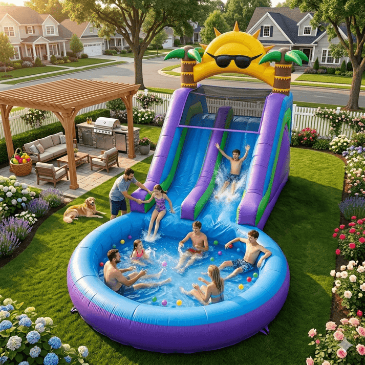26' Premium PVC Commercial Inflatable Water Slide Giant Pool For ...