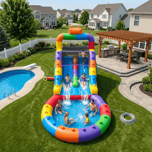 26.5FT Heavy Duty Commercial Inflatable Water Slide For Adults & Kids - Block Bouncinlife