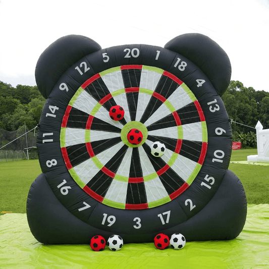 10FT Inflatable Soccer Dart Board Kick Dart 8Pcs Balls & Blower Bouncinlife