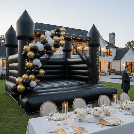 Black Bounce House 13.5FT PVC Commercial Grade Jumping Castle with Blower Bouncinlife