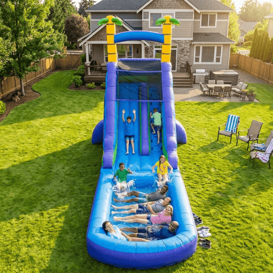 30ft Commercial PVC Palm Water Slide Pool Modular 2026 New Release Bouncinlife
