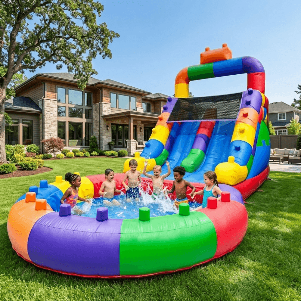 26.5FT Heavy Duty Commercial Inflatable Water Slide For Adults & Kids - Block Bouncinlife