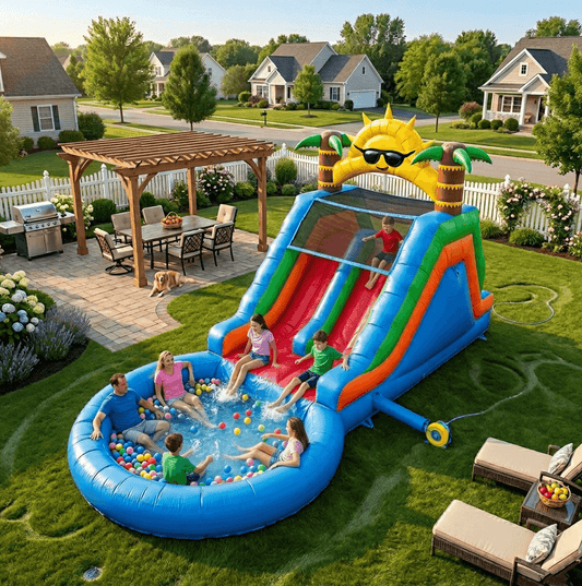 23FT Commercial Dual Water Slide for Kids Adults Heavy Duty Dual Water Slide with Pool Bouncinlife