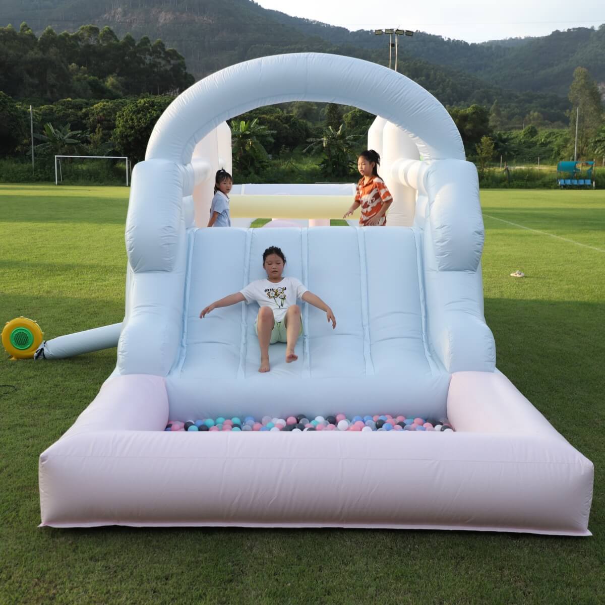 25FT Inflatable Obstacle Course Bounce House for Kids Adults, Large Bounce House for Big Kids 1100W Blower