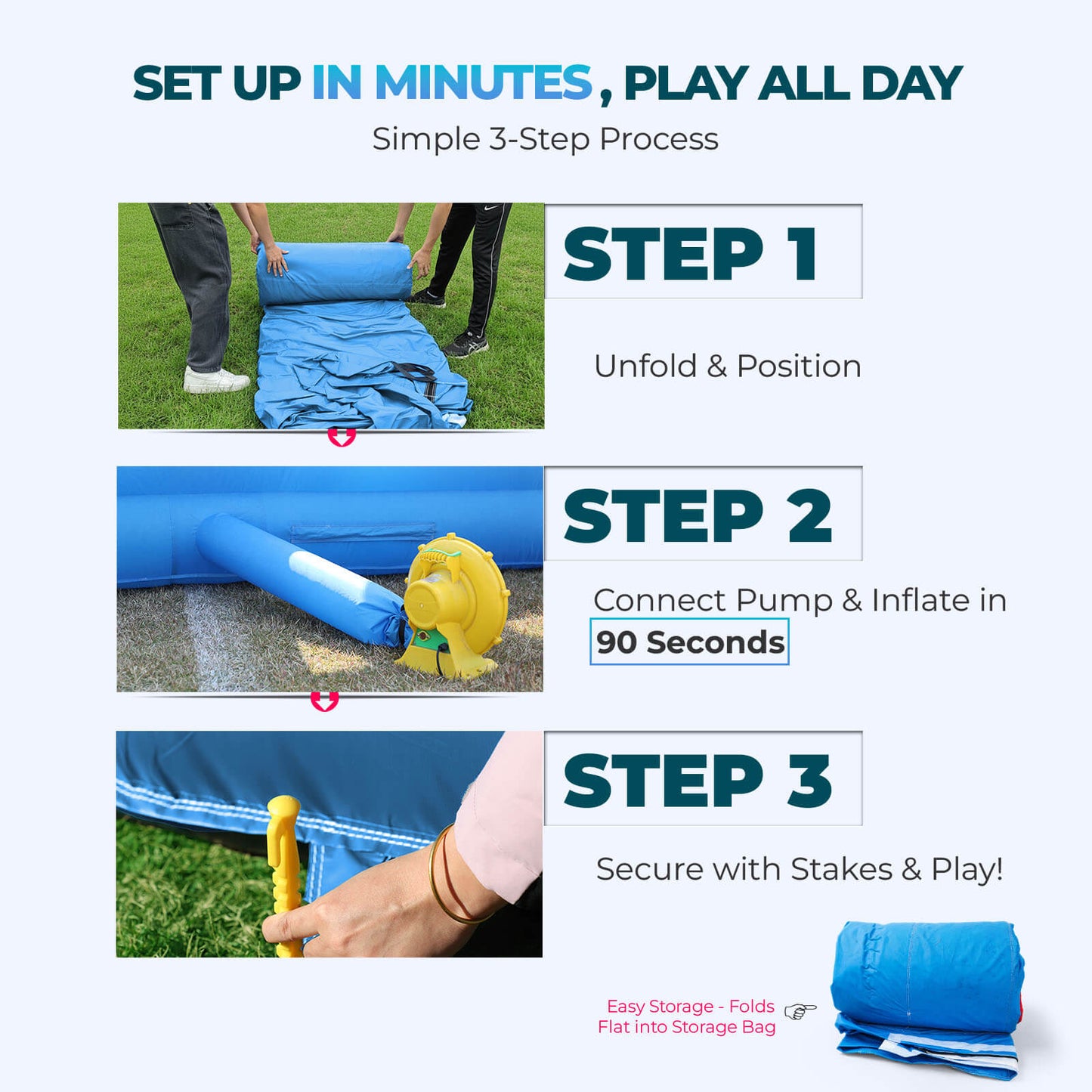 Bouncinlife 12.7FT Giant Inflatable Football Toss Game - Dual Lane Interactive Throwing Target with Blower & 6 Footballs for Backyard Carnival & Parties Bouncinlife