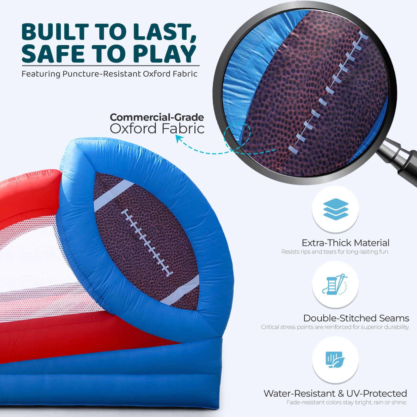 Bouncinlife 12.7FT Giant Inflatable Football Toss Game - Dual Lane Interactive Throwing Target with Blower & 6 Footballs for Backyard Carnival & Parties Bouncinlife