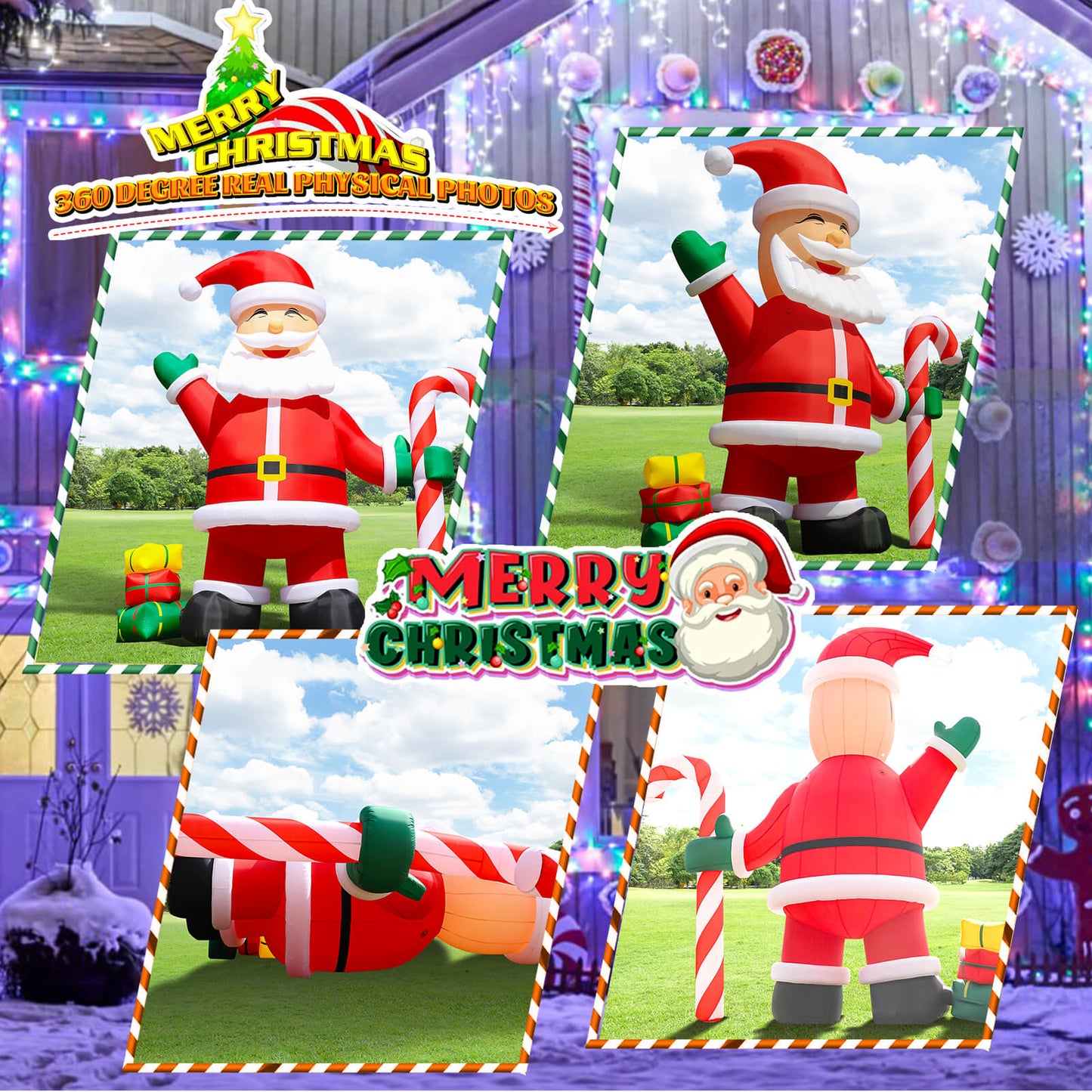 26 / 33ft Inflatable Santa Claus Giant Christmas Inflatable Decoration 2 Size Available