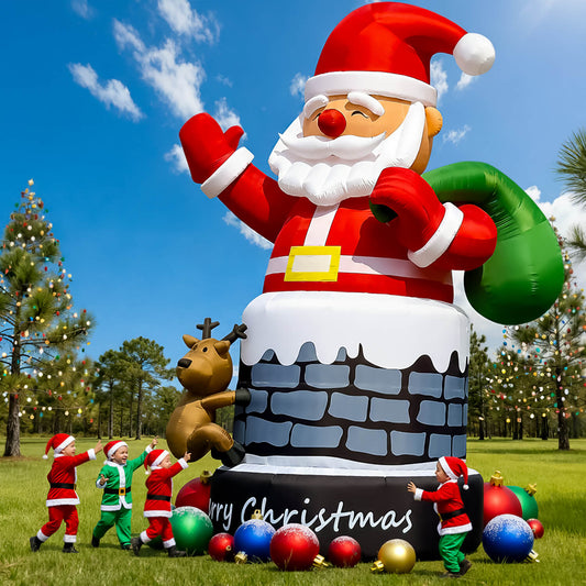 20ft/26ft/33ft Christmas Santa Inflatable with Blower Bouncinlife