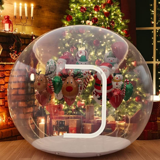 10FT Inflatable Snow Globe Christmas Decorations Giant Transparent Bubble Tent w/250w Blower, Inflatable Bubble Igloo for Outdoor Decor Bouncinlife