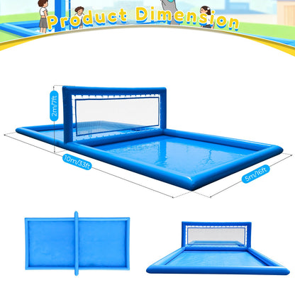 33FT Inflatable Water Volleyball Court Beach Games for Kids Bouncinlife