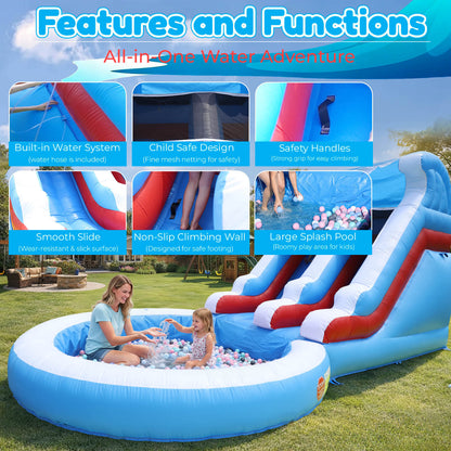 24ft Commercial PVC Wavy Inflatable Water Slide with Blower