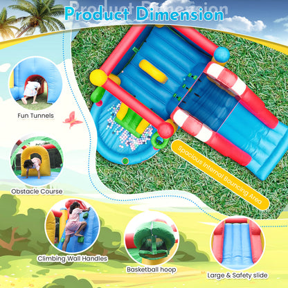 18ft Commercial-grade Inflatable Bounce House Obstacle Combo Jumping House with Blower