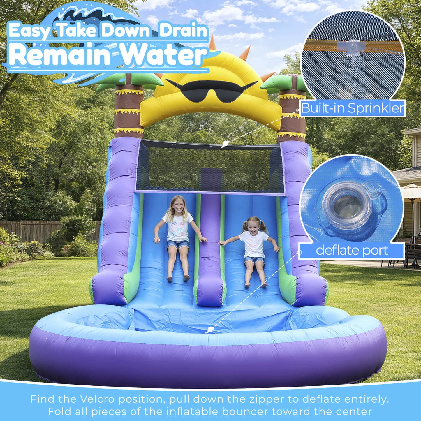 26FT Inflatable Water Slide for Kids Adults