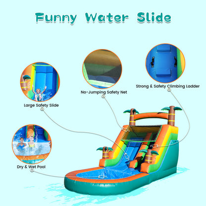 21ft Inflatable Water Slide with Pool Blow Up Slide Bouncy Slide with Blower for Kids Party