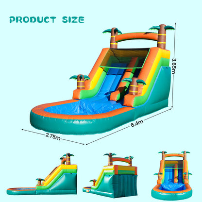 21ft Inflatable Water Slide with Pool Blow Up Slide Bouncy Slide with Blower for Kids Party