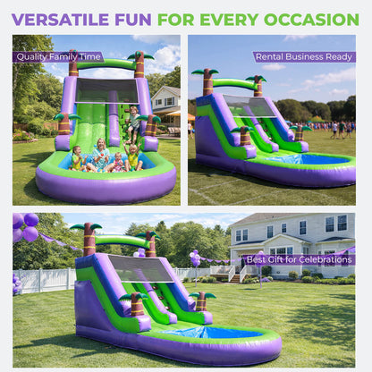21ft Water Slide Inflatable with Splash Pool 100% PVC for Kids Adults