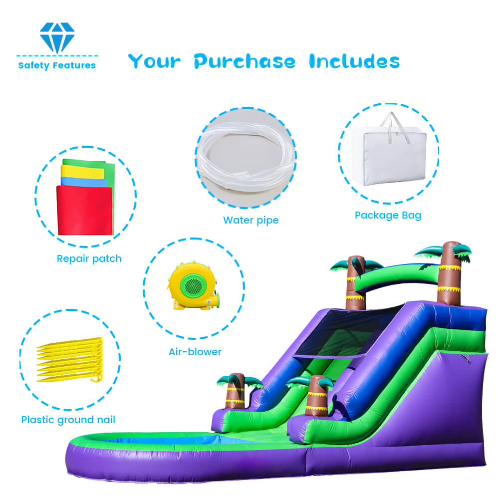 21ft Water Slide Inflatable with Water Spray Pool Bounce House 100% PVC Water Slide for Kids Adults