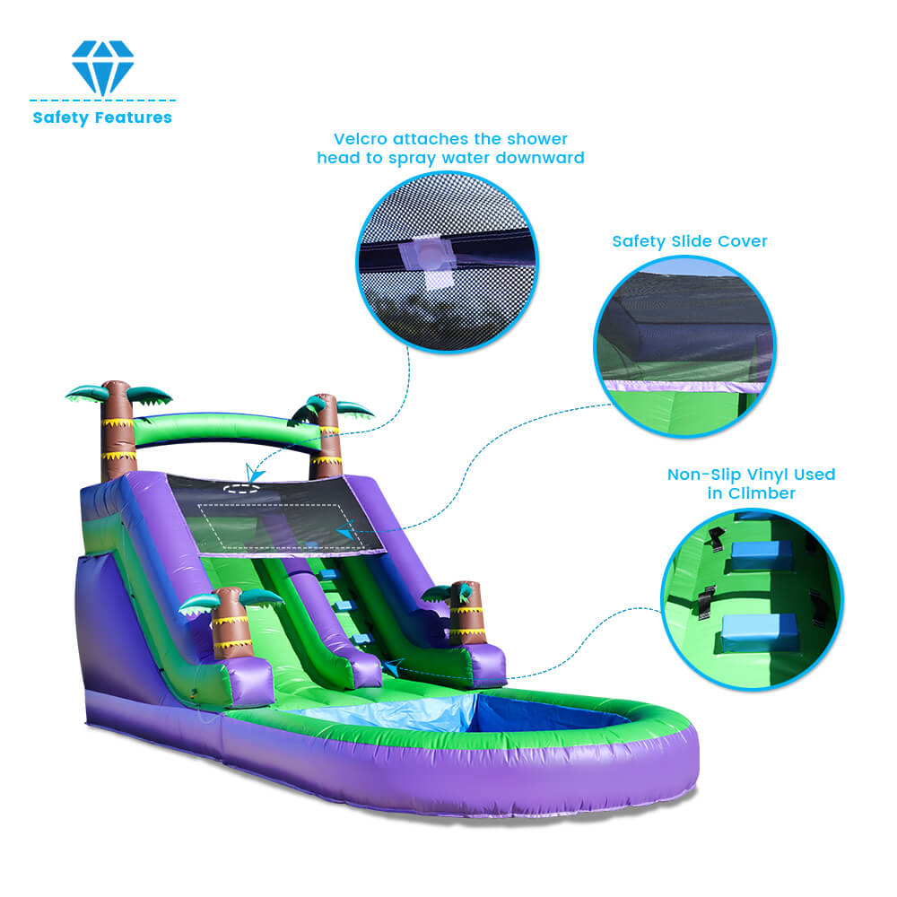 21ft Water Slide Inflatable with Water Spray Pool Bounce House 100% PVC Water Slide for Kids Adults