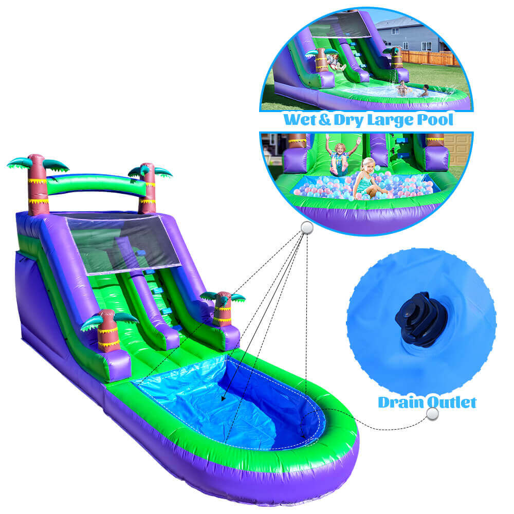 21ft Water Slide Inflatable with Water Spray Pool Bounce House 100% PVC Water Slide for Kids Adults