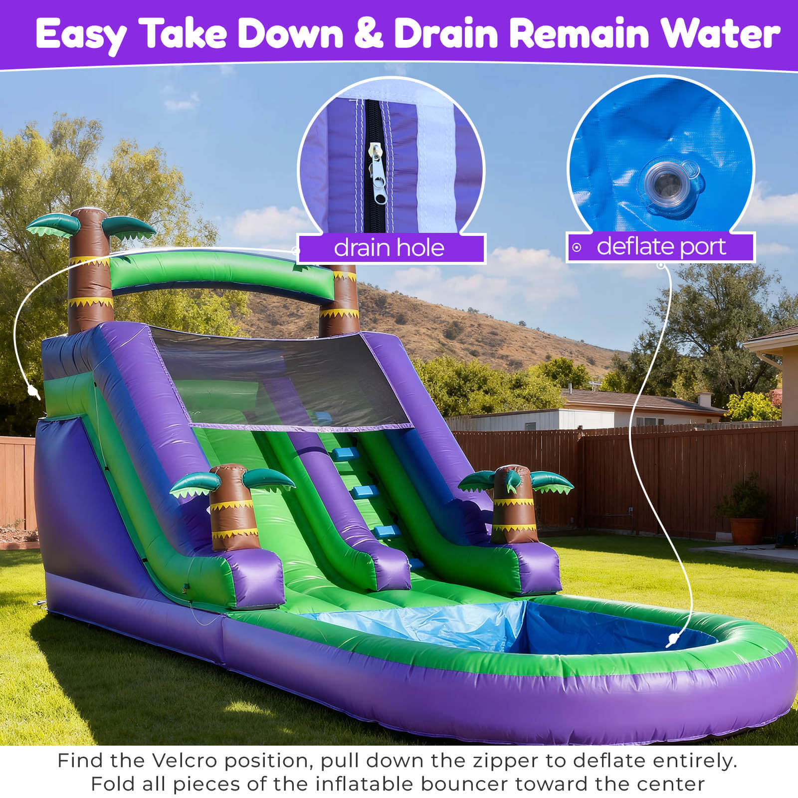 21ft Water Slide Inflatable with Splash Pool 100% PVC for Kids Adults Bouncinlife