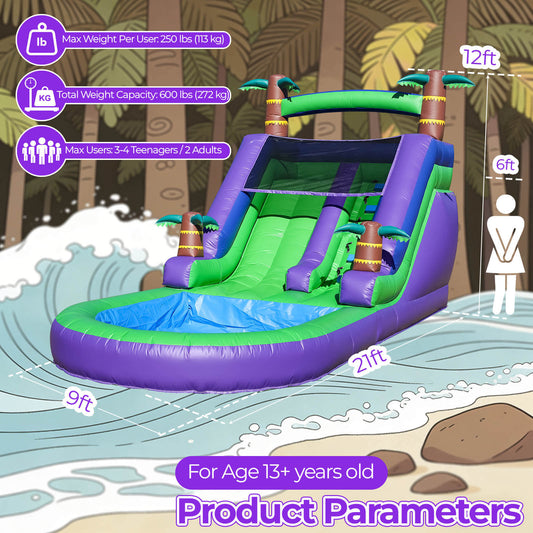 21ft Water Slide Inflatable with Splash Pool 100% PVC for Kids Adults Bouncinlife