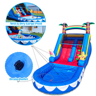 21ft Commercial Inflatable Slide Pool Large Blow Up Slide Bouncy Slide with Blower 100% PVC Bounce House for Kids